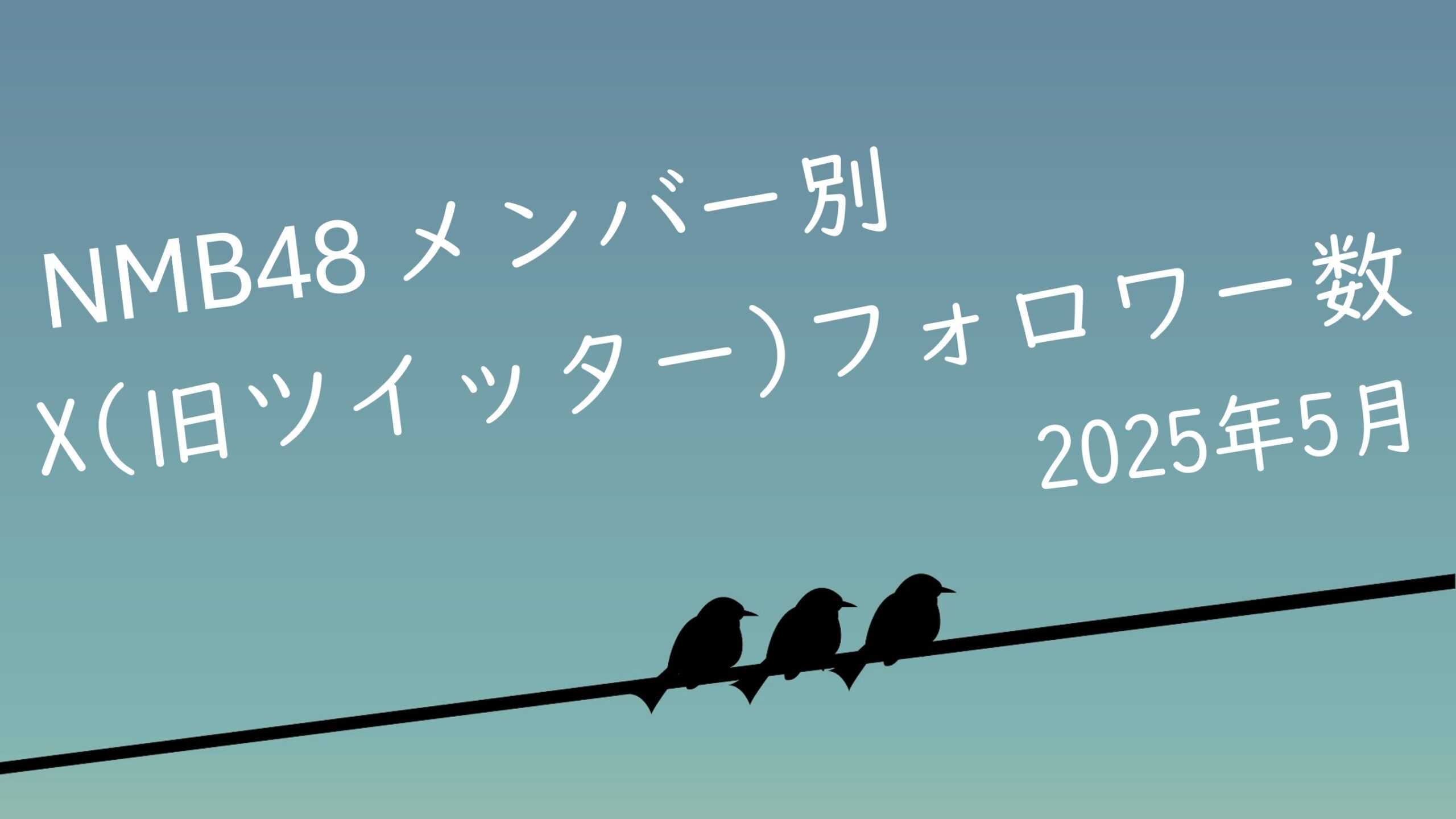 NMB48 メンバー別 X(旧ツイッター)フォロワー数 2025年5月