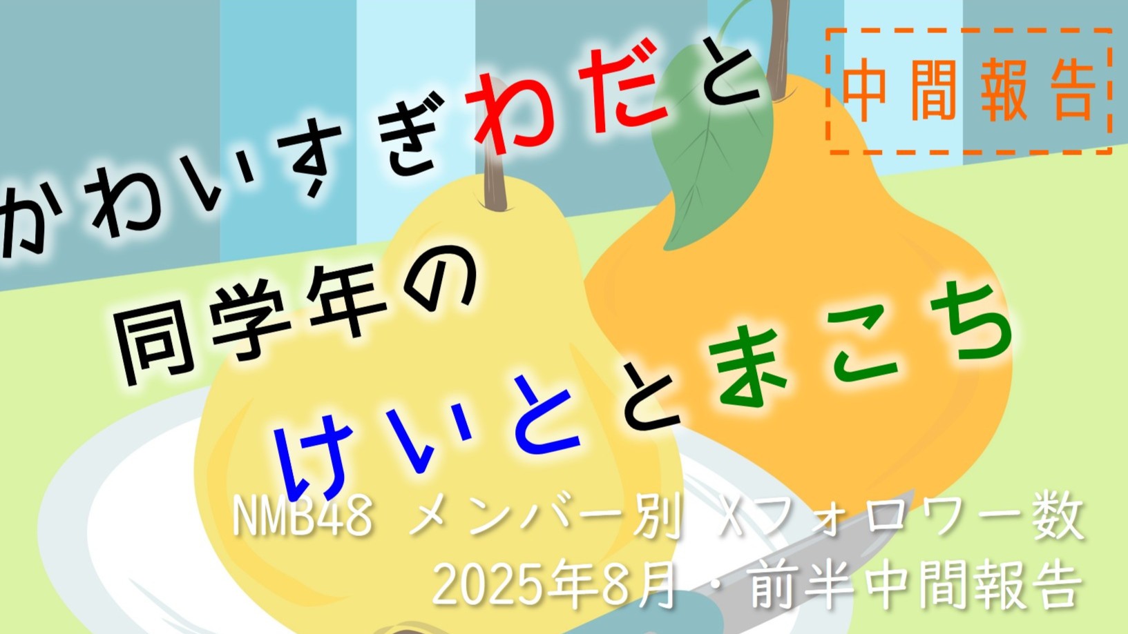 (サムネイル画像)NMB48 メンバー別 X(旧ツイッター)フォロワー数 2025年8月・前半中間報告