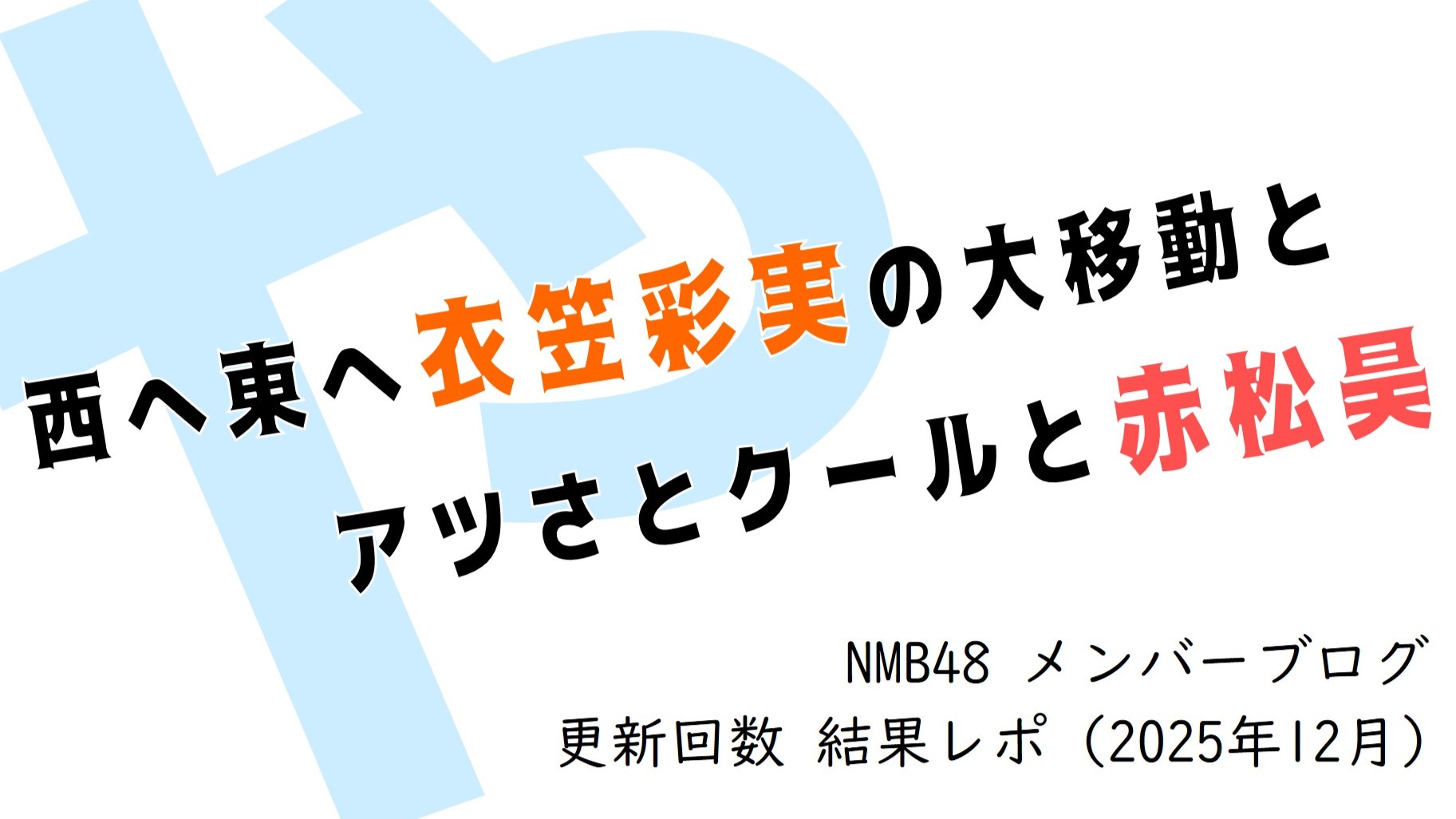 (サムネイル画像)NMB58 メンバーブログ更新回数 2025年12月