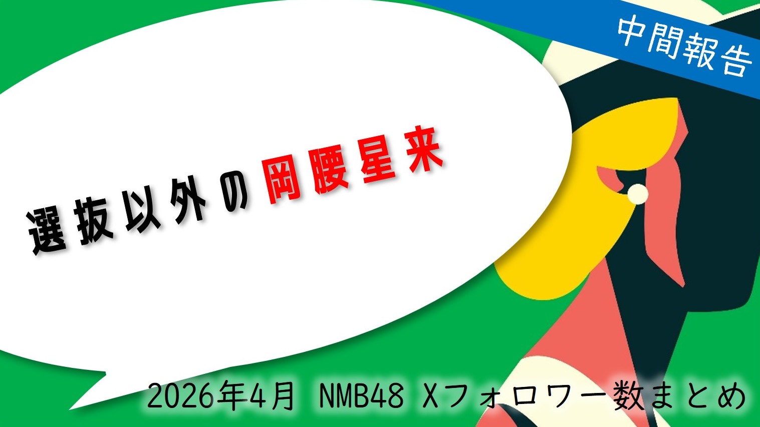 (サムネイル画像)NMB48 メンバー別 X(旧ツイッター)フォロワー数 2026年4月・前半中間報告